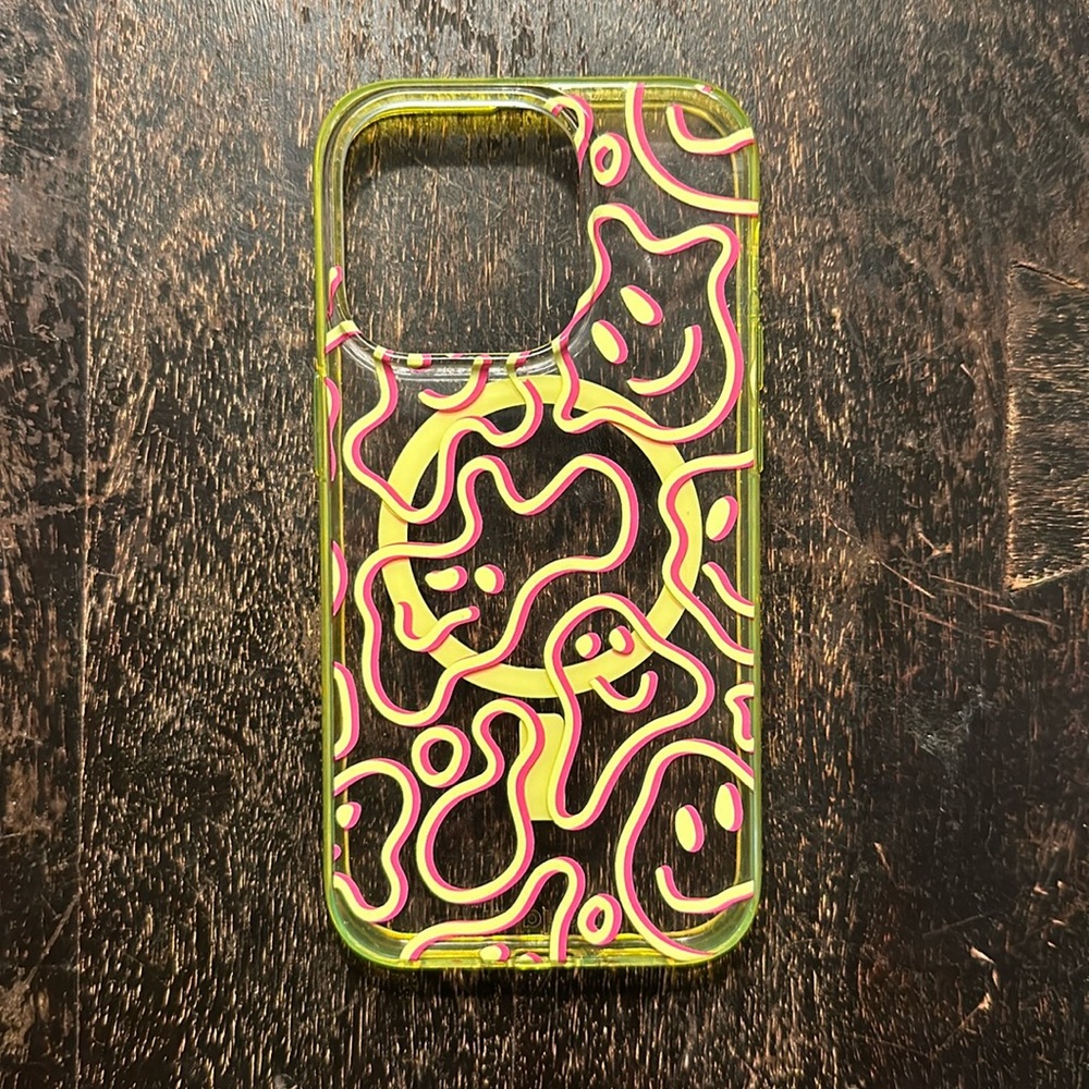 iPhone 14 Pro Case with MagSafe - Neon Smiley